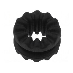 Manșon negru Øorif. montare 6,35mm, grosime panou max. 1,45mm, din gumă | Electronic-mag.ro | Componente Electronice