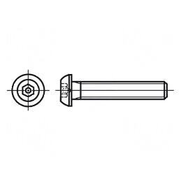 Şurub M4x12 cu cap buton imbus HEX 2,5mm | Electronic-mag.ro | Componente Electronice
