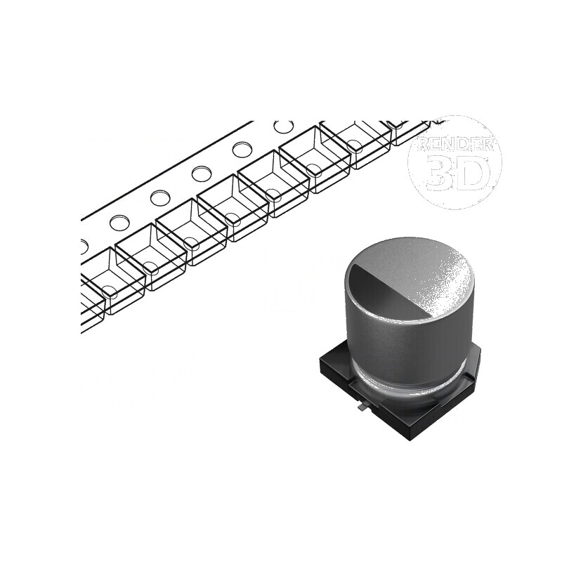 Condensator electrolitic SMD 10uF 16VDC Ø4x5,8mm ±20% 3000h | Electronic-mag.ro | Componente Electronice