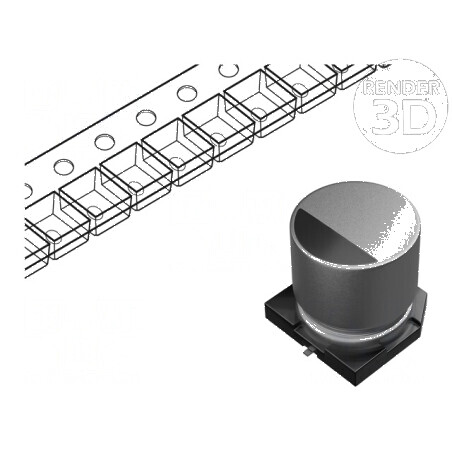 Condensator electrolitic SMD 10uF 16VDC Ø4x5,8mm ±20% 3000h | Electronic-mag.ro | Componente Electronice