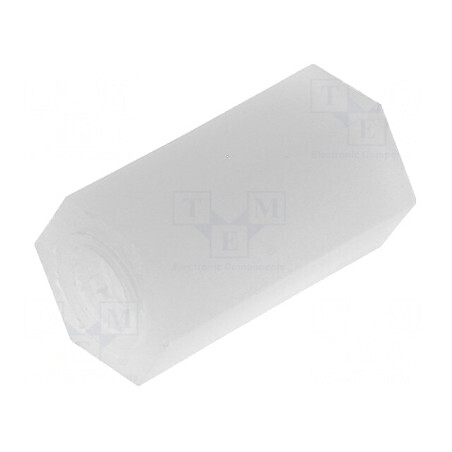 Piuliță distanțieră hexagonală poliamidă M3 10mm | Electronic-mag.ro | Componente Electronice