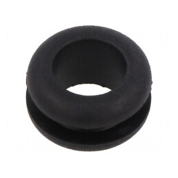 Manșon negru Ø 10mm, Ø 8mm, grosime panou max. 3mm | Electronic-mag.ro | Componente Electronice