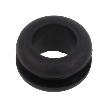Manșon negru Ø 10mm, Ø 8mm, grosime panou max. 3mm | Electronic-mag.ro | Componente Electronice