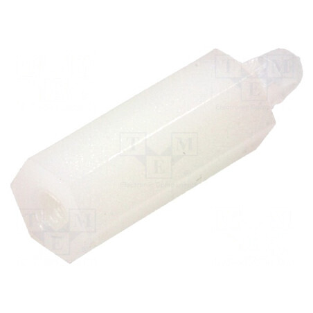Distanțier PCB poliamidă 14mm naturală, cheie 5,5mm | Electronic-mag.ro | Componente Electronice