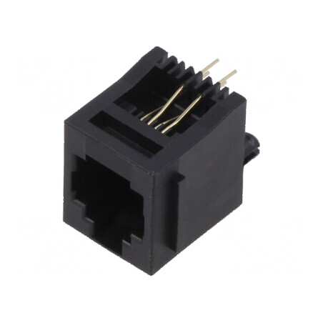 Conector RJ11 soclu 6p4c THT drept PIN 4 | Electronic-mag.ro | Componente Electronice