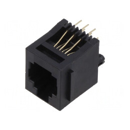 Conector RJ12 soclu 6p6c THT drept | Electronic-mag.ro | Componente Electronice