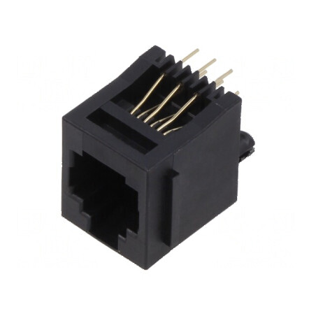 Conector RJ12 soclu 6p6c THT drept | Electronic-mag.ro | Componente Electronice