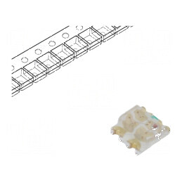 LED SMD 0603 RGB 1,6x1,5mm 120° 30mA Lumină Roșie 20-60mcd | Electronic-mag.ro | Componente Electronice