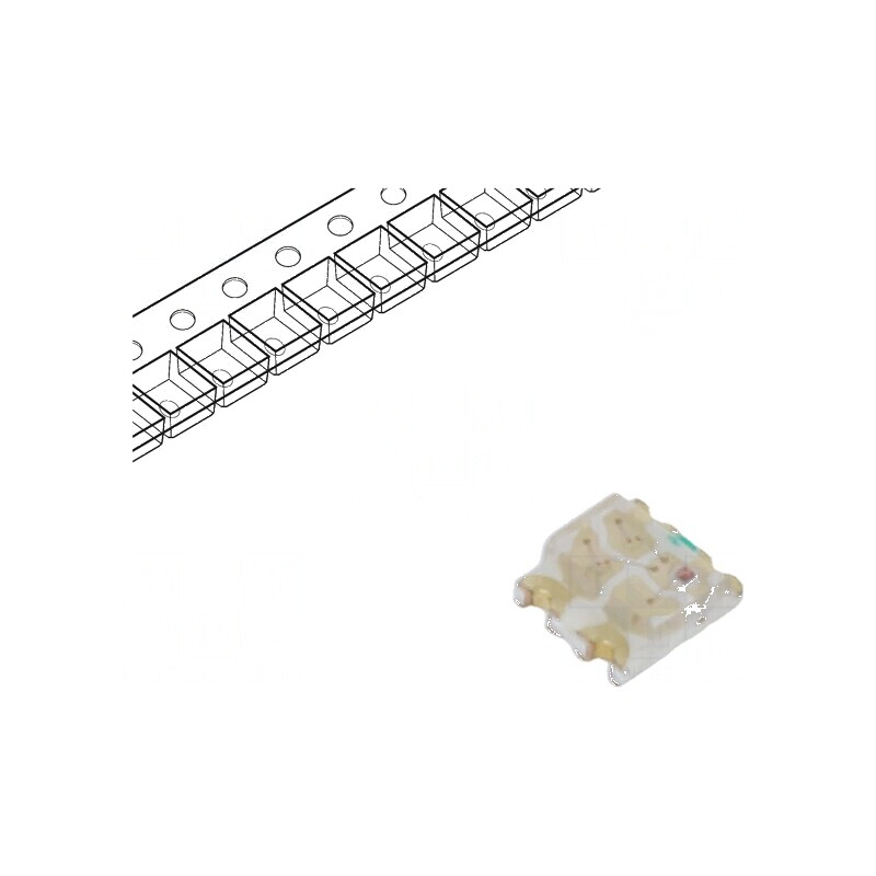LED SMD 0603 RGB 1,6x1,5mm 120° 30mA Lumină Roșie 20-60mcd | Electronic-mag.ro | Componente Electronice