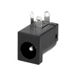 Conector alimentare DC 5,5/2,1mm soclu tată THT | Electronic-mag.ro | Componente Electronice