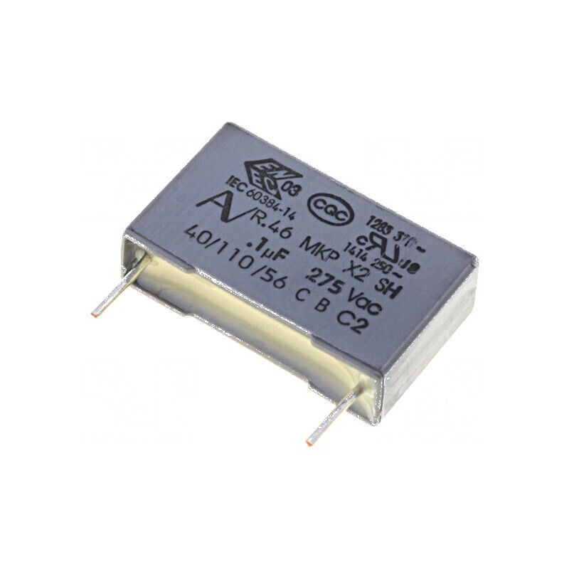 Condensator polipropilenă X2 R46 100nF 18x5x11mm THT ±10% | Electronic-mag.ro | Componente Electronice