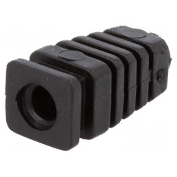 Manșon din gumă neagră L: 26mm pentru cablu Ø5mm, grosime panou max. 2,7mm | Electronic-mag.ro | Componente Electronice