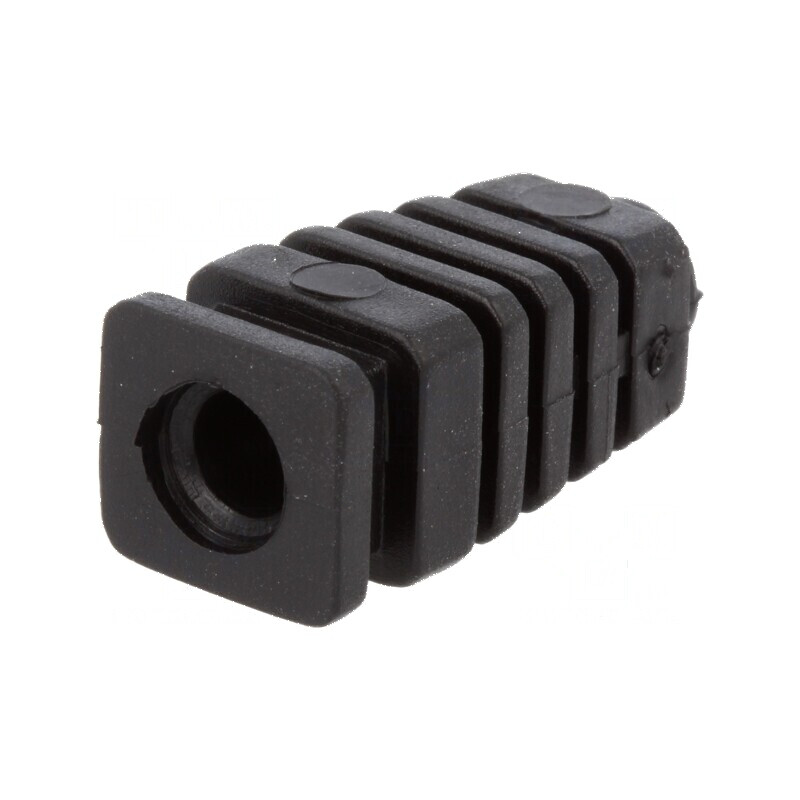 Manșon din gumă neagră L: 26mm pentru cablu Ø5mm, grosime panou max. 2,7mm | Electronic-mag.ro | Componente Electronice