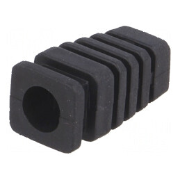 Manșon gumă negru L: 22,4mm pentru cablu Ø7mm, grosime panou max. 2,8mm | Electronic-mag.ro | Componente Electronice