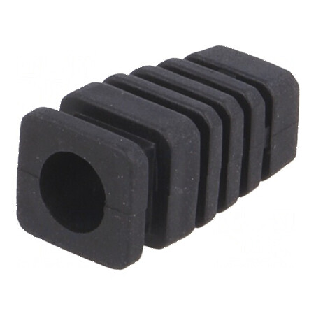Manșon gumă negru L: 22,4mm pentru cablu Ø7mm, grosime panou max. 2,8mm | Electronic-mag.ro | Componente Electronice