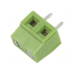 Regletă de conexiuni 90° pentru PCB, 5mm, 2 piste, 1,5mm² | Electronic-mag.ro | Componente Electronice