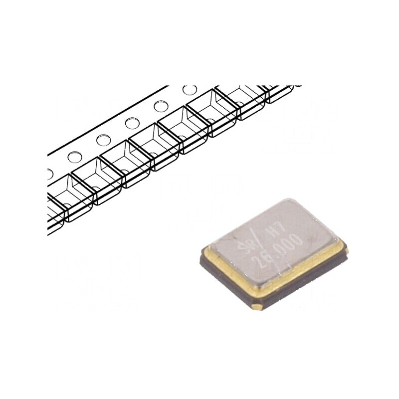 Rezonator cu cuarț 26MHz ±10ppm 9pF SMD 3,2x2,5x0,7mm | Electronic-mag.ro | Componente Electronice Rezonator cu cuarț 26MHz ±10ppm 9pF SMD 3,2x2,5x0,7mm | Electronic-mag.ro | Componente Electronice