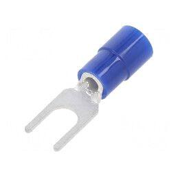 Vârf furcă M4 Ø 4,3mm pentru cablu izolată 1,04÷2,63mm2 | Electronic-mag.ro | Componente Electronice