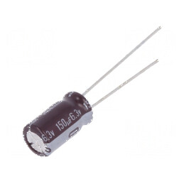 Condensator electrolitic low ESR THT 150uF 6.3V 6.3x11mm | Electronic-mag.ro | Componente Electronice