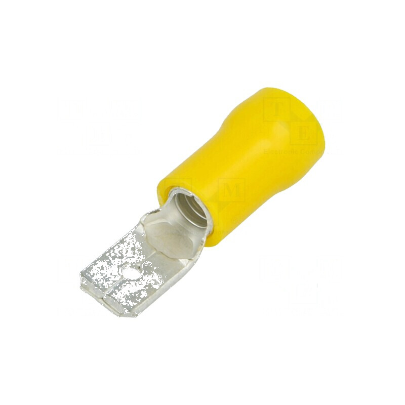 Terminal plat 6,3mm tată 4÷6mm2 crimpat pe cablu alamă | Electronic-mag.ro | Componente Electronice