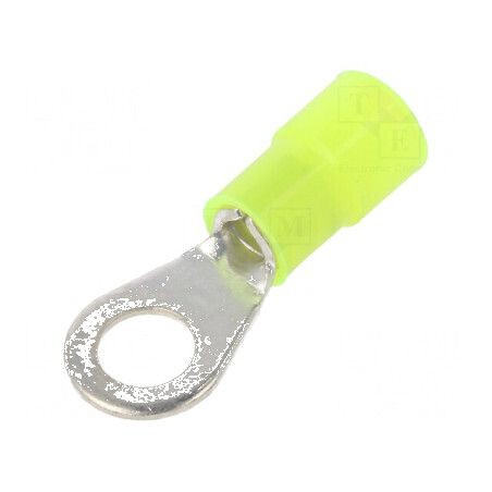 Vârf inelar M6 Ø 6,2mm cupru crimpat pentru cablu 4-6mm² izolată | Electronic-mag.ro | Componente Electronice