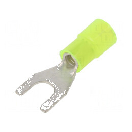 Vârf furcă M6 6,3mm 4÷6mm2 cablu cupru izolat | Electronic-mag.ro | Componente Electronice