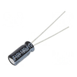Condensator electrolitic low ESR THT 180uF 10V 5x11mm | Electronic-mag.ro | Componente Electronice