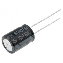 Condensator electrolitic THT 10uF 400VDC Ø10x13,5mm ±20% | Electronic-mag.ro | Componente Electronice