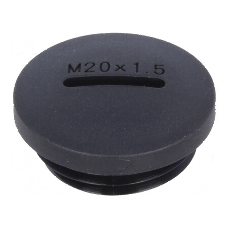 Capac de protecție M20 poliamidă neagră H: 10,5mm | Electronic-mag.ro | Componente Electronice