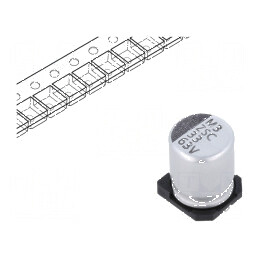 Condensator electrolitic SMD 33uF 63VDC Ø8x10mm ±20% | Electronic-mag.ro | Componente Electronice