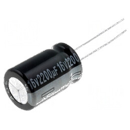 Condensator electrolitic THT 2200uF 16VDC 12,5x20mm ±20% | Electronic-mag.ro | Componente Electronice