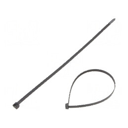 Colier de strângere poliamidă 370mm 7,6mm 550N negru | Electronic-mag.ro | Componente Electronice