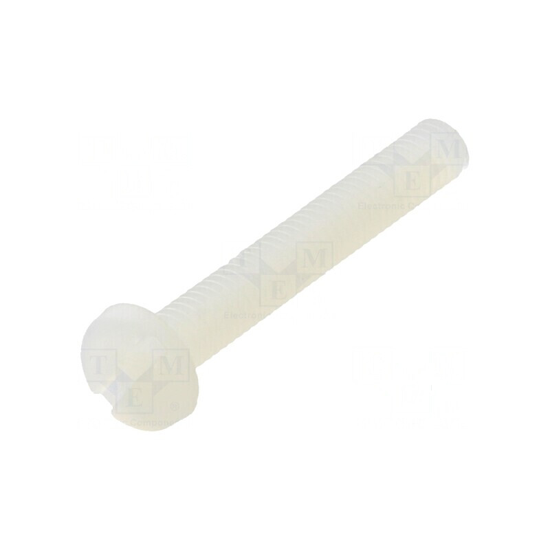 Şurub M3x20 cu cap rotund crestat din poliamidă | Electronic-mag.ro | Componente Electronice