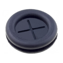 Manșon cu cap adâncit 19mm montaj, 16mm orificiu, gumă neagră | Electronic-mag.ro | Componente Electronice