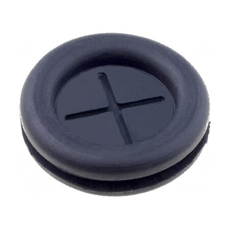 Manșon cu cap adâncit 19mm montaj, 16mm orificiu, gumă neagră | Electronic-mag.ro | Componente Electronice