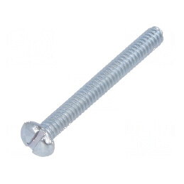Şurub UNC 2-56x19,05 cu cap rotund crestat din oţel zincat | Electronic-mag.ro | Componente Electronice