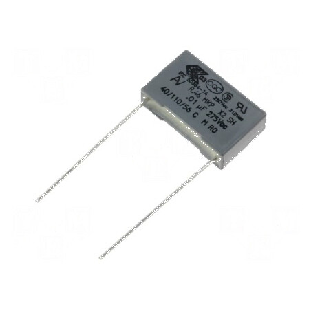 Condensator polipropilenă X2 R46 10nF 18x5x11mm THT ±20% | Electronic-mag.ro | Componente Electronice