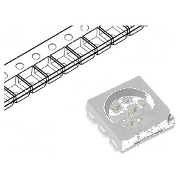 LED SMD 5060 PLCC6 Albastru 2-3lm 800-1000mcd 5x5x1,6mm 120° | Electronic-mag.ro | Componente Electronice