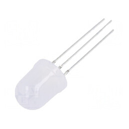 LED 10mm roșie/galben-verde 90° convex rotund | Electronic-mag.ro | Componente Electronice