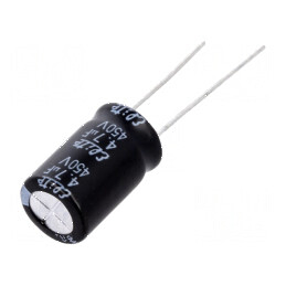 Condensator electrolitic THT 4,7uF 450VDC Ø10x16mm ±20% | Electronic-mag.ro | Componente Electronice