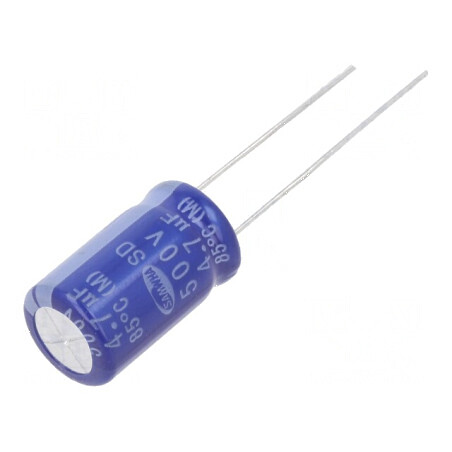 Condensator electrolitic THT 4,7uF 500V Ø10x16mm ±20% | Electronic-mag.ro | Componente Electronice