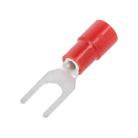 Vârf furcă M4 Ø 4,3mm pentru cablu izolată 0,3÷1,65mm2  | Electronic-mag.ro | Componente Electronice