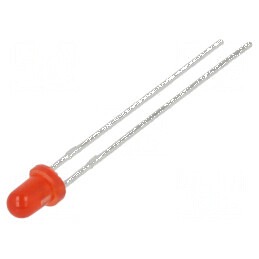 LED 3mm roșie 40mcd 60° convex | Electronic-mag.ro | Componente Electronice