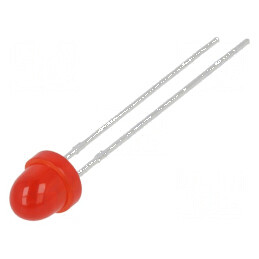 LED 5mm roșie 40mcd 60° convex | Electronic-mag.ro | Componente Electronice