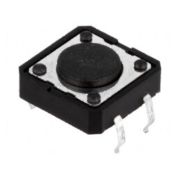 Microîntrerupător TACT SPST-NO 0,05A/12VDC THT | Electronic-mag.ro | Componente Electronice