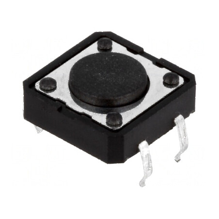 Microîntrerupător TACT SPST-NO 0,05A/12VDC THT | Electronic-mag.ro | Componente Electronice