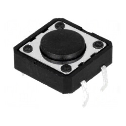 Microîntrerupător TACT SPST-NO 0,05A/12VDC THT | Electronic-mag.ro | Componente Electronice
