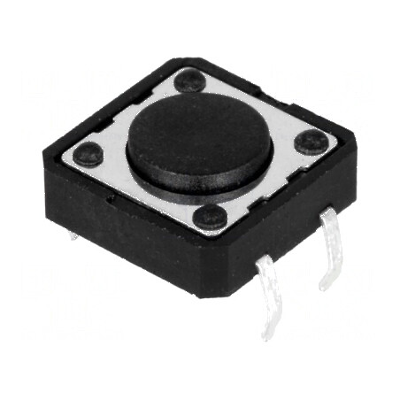 Microîntrerupător TACT SPST-NO 0,05A/12VDC THT | Electronic-mag.ro | Componente Electronice