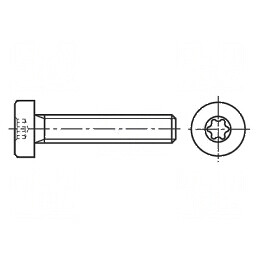 Şurub M6x12 Torx TX30 oțel inoxidabil A2 cap rotund | Electronic-mag.ro | Componente Electronice