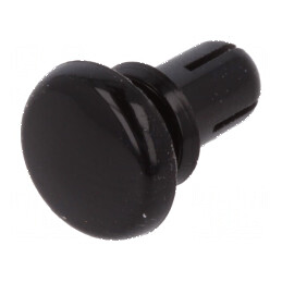 Diblu poliamidă neagră 6mm cu orificiu montare 4,1mm | Electronic-mag.ro | Componente Electronice